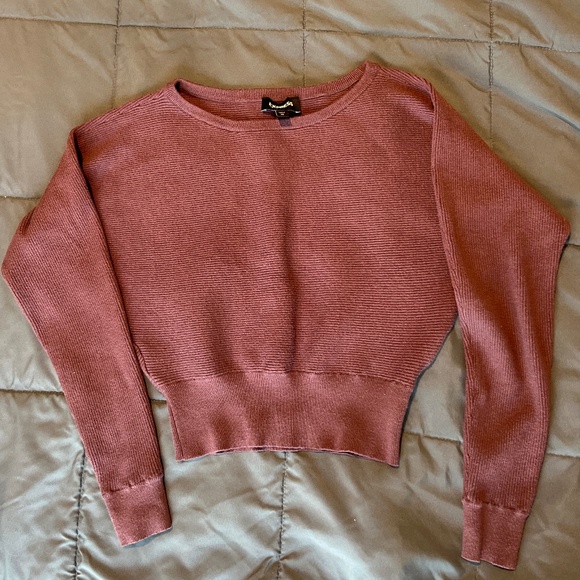 Express Purple Ribbed Dolman Sweater - Picture 1 of 2